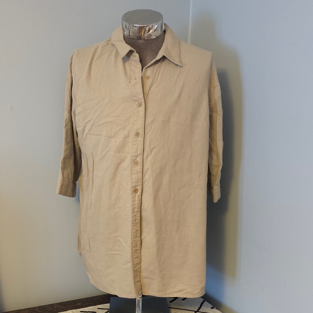 Jessica London Linen Button-Down Shirt Plus Size 22